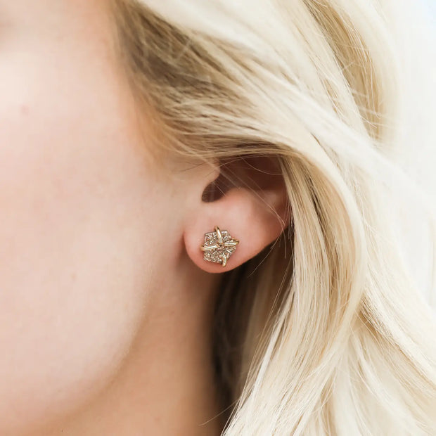 Druzy Prong - Rose Gold - Gold Earrings