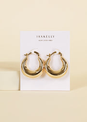 Gold Hoop - Sculptural Wide - Earrings